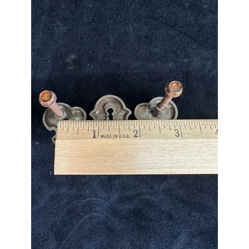 Vintage Brass Drawer Pulls Vintage Hardware Keyhole Bail Pull MCM 3.5